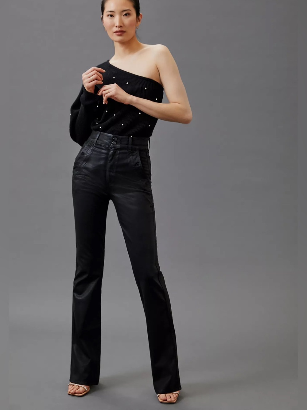 Joe's Jeans Georgia Coated Black Boot Cut Jeans 27 NWOT - Picture 3 of 12